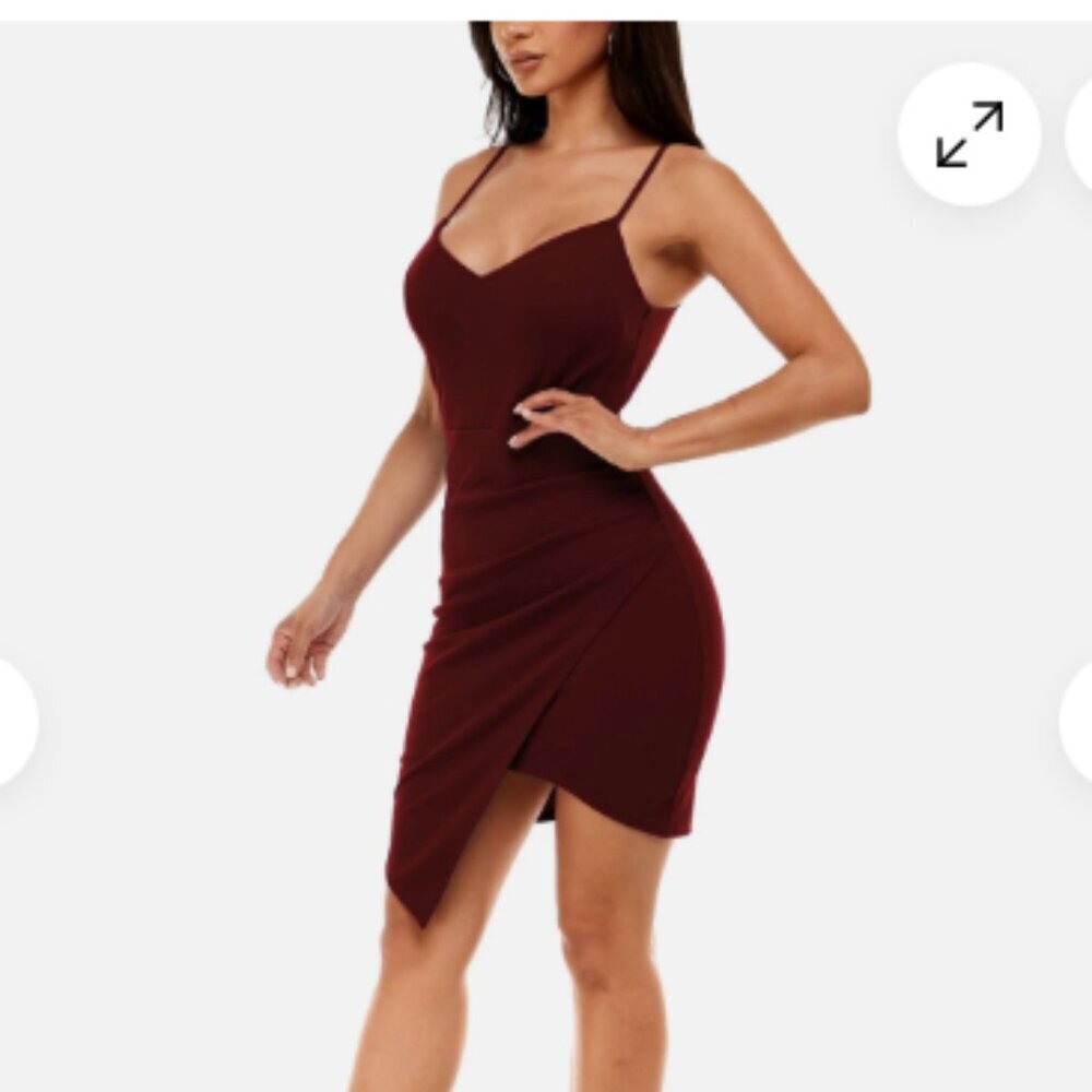 Ruched Asymmetrical Hem Sleeveless Dress size 22 NWT
